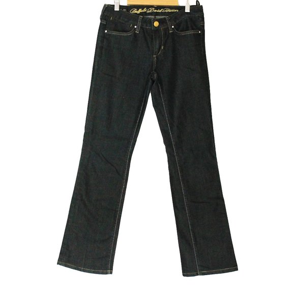 Buffalo David Bitton Jeans Dark Blue Size 27 Bianca Bootcut Stretch Midrise - Picture 1 of 7